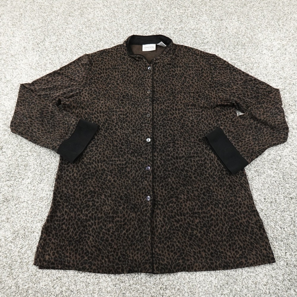 Chico's Brown and Black Leopard Print Jacket
